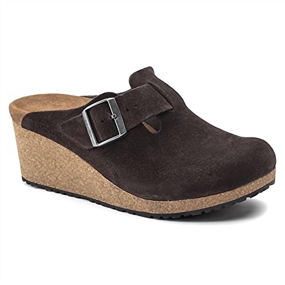 NEW BIRKENSTOCK women's fanny suede clog in roast